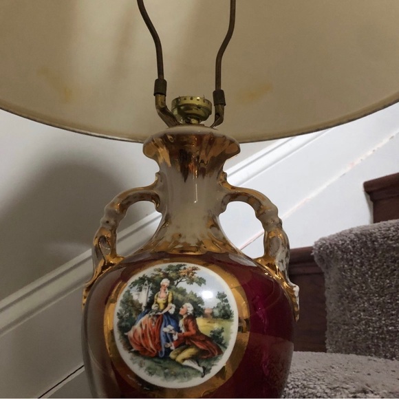 Extra large canopy Vintage Porcelain Lamp
